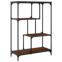 Bücherregal Braun Eiche 81x36x115 cm Holzwerkstoff und Stahl