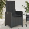 Gartensessel mit Kissen 2 Stk. Verstellbar Schwarz Poly Rattan