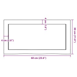 Wandregal Hellbraun 60x30x(2-4) cm Massivholz Eiche Behandelt