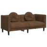 2-Sitzer Sofa mit Kissen Braun Kunstleder Wildleder-Optik