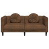 2-Sitzer Sofa mit Kissen Braun Kunstleder Wildleder-Optik