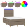 Boxspringbett mit Matratze & LED Taupe 120x190 cm Stoff