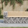 Gartenbank aus Gabionen 122x71x65,5 cm Massivholz Kiefer