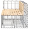 Gartenbank aus Gabionen 122x71x65,5 cm Massivholz Kiefer