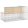 Gartenbank aus Gabionen 122x71x65,5 cm Massivholz Kiefer