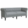 Chesterfield-Sofa 2-Sitzer Hellgrau Stoff