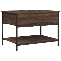 Couchtisch Braun Eichen-Optik 70x50x50 cm Holzwerkstoff Metall