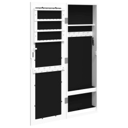 Schmuckschrank mit Spiegel Wandmontage Weiß 30x8,5x90 cm