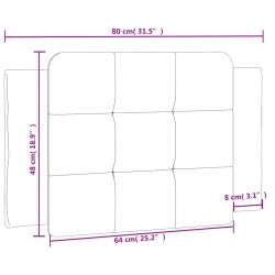 Kopfteil-Kissen Schwarz und Weiß 80 cm Kunstleder