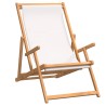 Strandstuhl Klappbar Massivholz Teak Creme