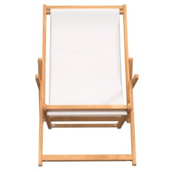 Strandstuhl Klappbar Massivholz Teak Creme