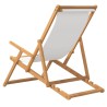 Strandstuhl Klappbar Massivholz Teak Creme