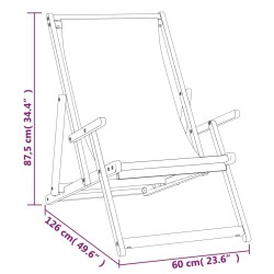 Strandstuhl Klappbar Massivholz Teak Creme