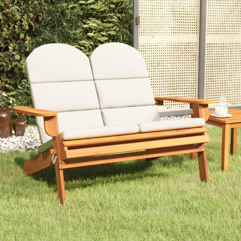 Adirondack-Gartenbank mit Kissen 126 cm Massivholz Akazie