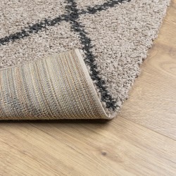 Shaggy-Teppich Hochflor Modern Beige Anthrazit 240x240 cm