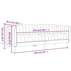 2-tlg. Sofagarnitur Schwarz Stoff