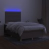 Boxspringbett mit Matratze & LED Taupe 120x190 cm Stoff