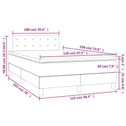 Boxspringbett mit Matratze & LED Schwarz 120x190 cm Samt