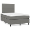 Boxspringbett mit Matratze & LED Dunkelgrau 120x190 cm Stoff