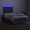 Boxspringbett mit Matratze & LED Dunkelgrau 120x190 cm Stoff