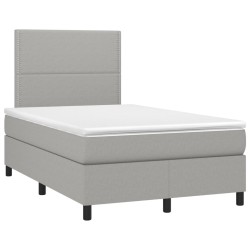 Boxspringbett mit Matratze Hellgrau 120x190 cm Stoff