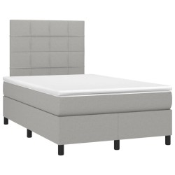 Boxspringbett mit Matratze Hellgrau 120x190 cm Stoff