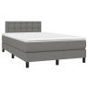 Boxspringbett mit Matratze & LED Dunkelgrau 120x190 cm Stoff