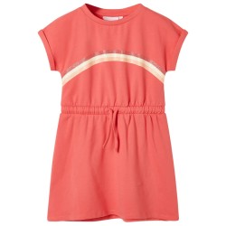 Kinderkleid mit Kordelzug Korallenrosa 140