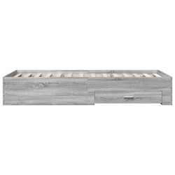 Bettgestell mit Schubladen Grau Sonoma 90x190 cm Holzwerkstoff