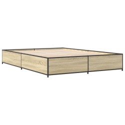 Bettgestell Sonoma-Eiche 140x200 cm Holzwerkstoff und Metall