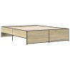 Bettgestell Sonoma-Eiche 140x200 cm Holzwerkstoff und Metall