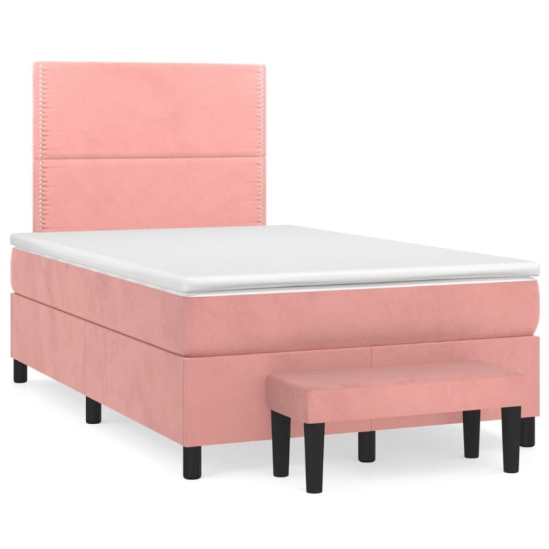 Boxspringbett mit Matratze Rosa 120x190 cm Samt