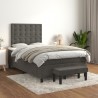 Boxspringbett mit Matratze Dunkelgrau 120x190 cm Samt