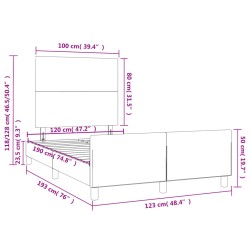 Bettgestell mit Kopfteil Hellgrau 120x190 cm Samt