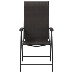 Gartenstühle 2 Stk. Klappbar Schwarz Kaffeebraun Poly Rattan