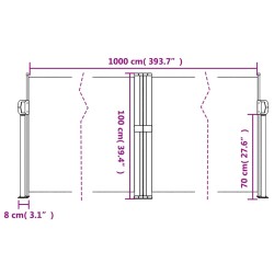 Seitenmarkise Ausziehbar Braun 100x1000 cm