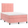 Boxspringbett mit Matratze Rosa 120x190 cm Samt