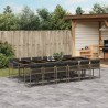 13-tlg. Garten-Essgruppe mit Kissen Grau Poly Rattan