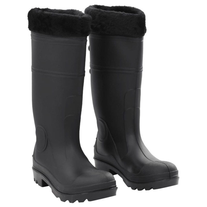 Gummistiefel mit Herausnehmbarem Innenfutter Schwarz Gr. 39 PVC