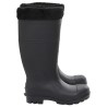 Gummistiefel mit Herausnehmbarem Innenfutter Schwarz Gr. 39 PVC