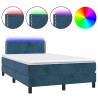 Boxspringbett mit Matratze & LED Dunkelblau 120x190 cm Samt