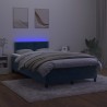 Boxspringbett mit Matratze & LED Dunkelblau 120x190 cm Samt