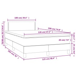 Boxspringbett mit Matratze & LED Dunkelblau 120x190 cm Samt