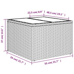 11-tlg. Garten-Sofagarnitur mit Kissen Hellgrau Poly Rattan