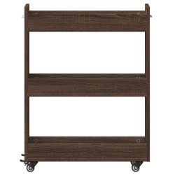 Schrank mit Rollen Braun Eichen-Optik 60x22x79 cm Holzwerkstoff