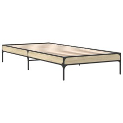 Bettgestell Sonoma-Eiche 75x190 cm Holzwerkstoff und Metall