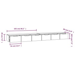 Wandschränke 2Stk. Braun Eichen-Optik 102x30x20cm Holzwerkstoff