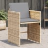 Gartenstühle mit Kissen 4 Stk. Beigemischung Poly Rattan