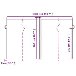 Seitenmarkise Ausziehbar Weiß 200x1000 cm