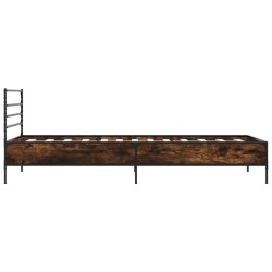 Bettgestell Räuchereiche 90x200 cm Holzwerkstoff und Metall